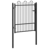 Fence Gate HORST 100 x 125 cm Metal Black Lockable 42034055