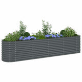 45521 Garden Raised Bed 400x80x81 cm Galvanised Steel Grey