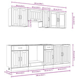 8 Piece Kitchen Cabinet Set Kalmar Grey Sonoma Engineered Wood 3314837