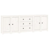 Sideboard White 230x35x80 cm Solid Wood Pine 3114075