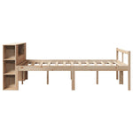 ZNTS Bookcase Bed without Mattress 150x200 cm King Size Solid Wood Pine 3321971