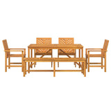 Garden Dining Set 6 pcs Brown 150 x 90 x 74 cm 3154114