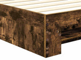 Bed Frame with Headboard Smoked Oak 90 x 200 cm Engineered Wood 3408806