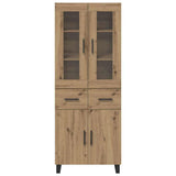 Highboard 2 pcs Artisan Oak Engineered Wood and Glass 3415862