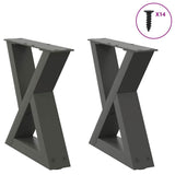 Coffee Table Legs 2 pcs Anthracite 40x cm Steel 4012682