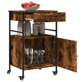 Kitchen Trolley Smoked Oak 56x43x89.5 cm Engineered Wood 842393