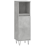 ZNTS 3 Piece Bathroom Cabinet Set Concrete Grey Engineered Wood 3187793