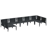 Garden Sofa Set with Cushion 7 pcs Black Steel 3378981