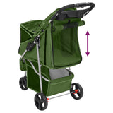 Folding Dog Stroller Green 80x46x98 cm Oxford Fabric 172198