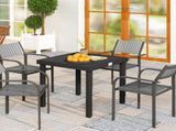78 cm Garden Dining Table for 4 People, Square Outdoor Coffee End Side Table with Aluminium Legs, T3398P554345