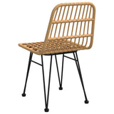 Garden Chair Set of 2 Black Steel, polyethylene with a rattan look 319428