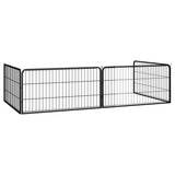 Dog Playpen 4 Panels Black 100x50 cm Powder-coated Steel 171794