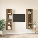TV Cabinet Set Wall-mounted 4 pcs Artisan Oak 37 x 37 x 72 cm 3393563