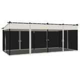 Gazebo with Mesh Walls Cream 6x3 m Steel 4003914