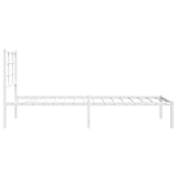 Metal Bed Frame without Mattress with Headboard White 80x200cm 355601