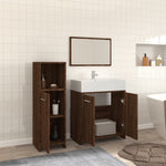 ZNTS 3 Piece Bathroom Furniture Set Brown Oak Engineered Wood 3154408