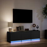 ZNTS TV Cabinet with LED Black 140x34x40 cm Engineered Wood 852244