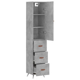 Highboard Concrete Grey 34.5x34x180 cm Engineered Wood 3198829
