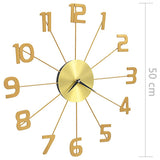 Wall Clock Metal 50 cm Golden 283858