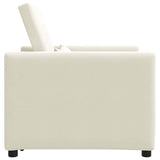 Pull out Sofa Bed Single Cream 90 x 165 x 87 cm Velvet 42002705