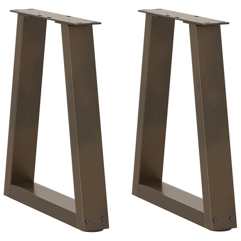 ZNTS Dining Table Legs V-Shape 2 pcs Natural Steel 28x cm Steel 4012543