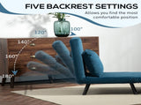 4-in-1 Velvet-Feel Single Chair Bed, with Pillow - Navy Blue T3398P343627