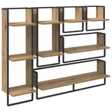 Wall Shelf Set with Shelf 6 pcs Artisan Oak 100 x 25 x 30 cm 882848