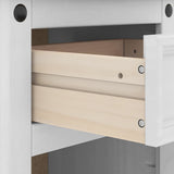 Bedside Table Corona White 45 x 35 x 64 cm Solid Pine Wood 42021186