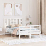 Bed Frame without Mattress White 120x200 cm Solid Wood 3193917