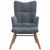 Rocking Chair with Footstool Dark Grey Velvet 42022454