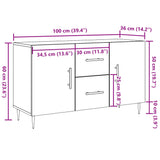 Sideboard Old Wood 100x36x60 cm Engineered Wood 857318