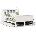 Bookcase Bed without Mattress White 140x190 cm Solid Wood Pine 3308934
