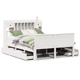 Bookcase Bed without Mattress White 140x190 cm Solid Wood Pine 3308934