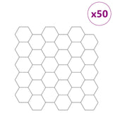 Hexagon Tile 50 pcs White Grey 30 x 30 cm Polyurethane and PET 42046224