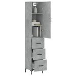 Highboard Concrete Grey 34.5x34x180 cm Engineered Wood 3198853