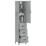 Highboard Concrete Grey 34.5x34x180 cm Engineered Wood 3198853