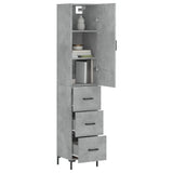 Highboard Concrete Grey 34.5x34x180 cm Engineered Wood 3198853