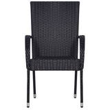5 Piece Garden Dining Set Black 3067693