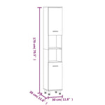 ZNTS 3 Piece Bathroom Cabinet Set Brown Oak Engineered Wood 3187608