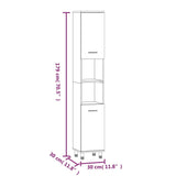 Bathroom Cabinet Brown Oak 30x30x179 cm Engineered Wood 825833