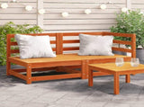 Garden Sofa 2-Seater Wax Brown Solid Wood Pine 837946