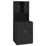 ZNTS Washing Machine Cabinet Black 3082009