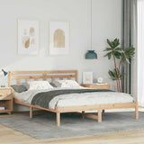 Bed Frame Brown 140 x 200 cm Solid Pine Wood 872371