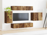 TV Wall Cabinet Set Wall-mounted 6 pcs Old Wood 3408950