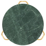 ZNTS Coffee Table Green 65x65x42 cm Real Stone with Marble Texture 286447