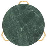 ZNTS Coffee Table Green 65x65x42 cm Real Stone with Marble Texture 286447