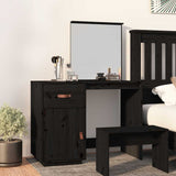 Dressing Table Black 95x50x134 cm Solid Wood Pine 820091