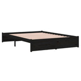 Bed Frame without Mattress Black Solid Wood 140x190 cm 814933