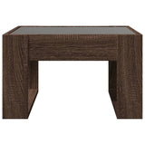 Coffee Table with Infinity LED Brown Oak 50x53x30 cm 847629