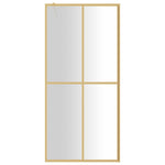 Walk-in Shower Wall with Clear ESG Glass Gold 100x195 cm 154947